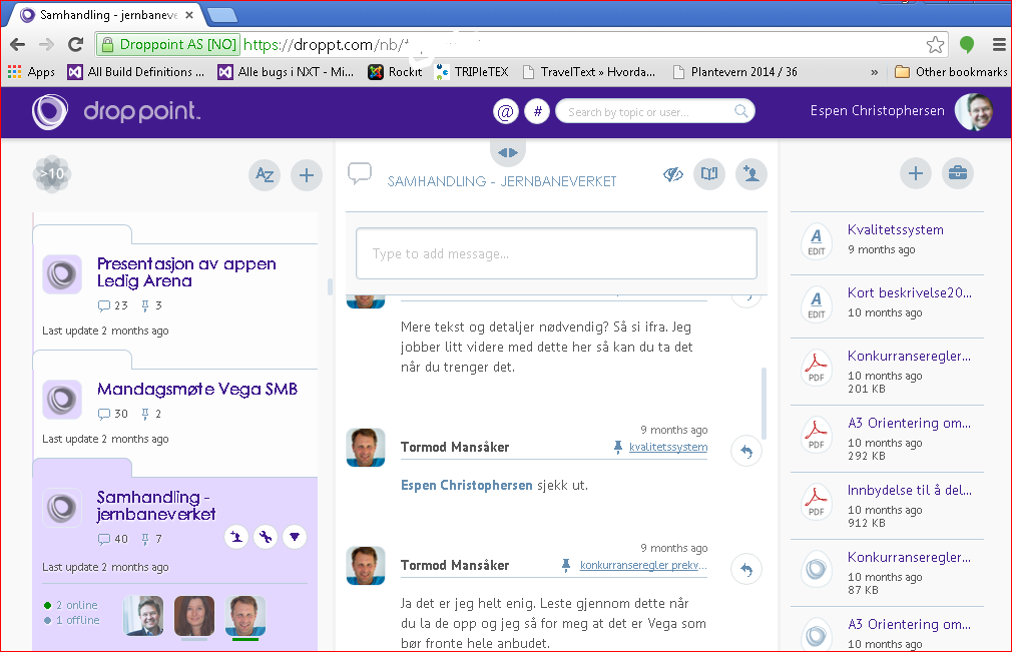DropPoint online samarbeide